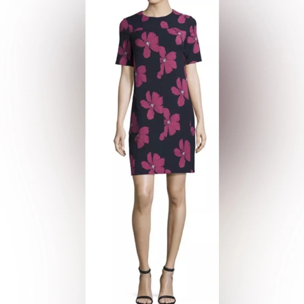 Lela Rose Floral Print Jacquard Cotton Tunic Dress size 8